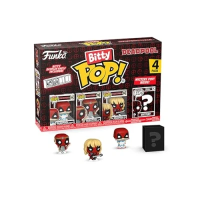 Image de Funko Bitty Pop! Deadpool (Sleepover), (LARP), (Heavy Metal) et Une Mini Figurine Mystère en Surprise Étagère Empilable Incluse Idée de Cadeau Produits Officiels