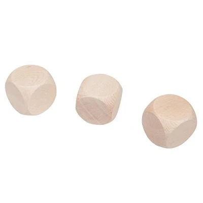 Image de Lot de 3 dés vierges GICO Cubes en bois Cube prière bricolage (40 mm) 5972