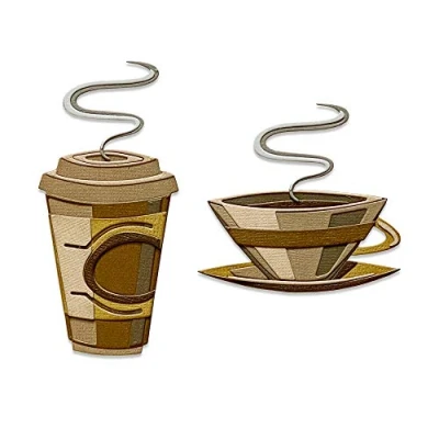 Image de Sizzix 665212 Thinlits Die café Coloriser par Tim Holtz Lot de 14 Matrices découpe pour Scrapbooking, Plastique, Cafétéria, Taille unique