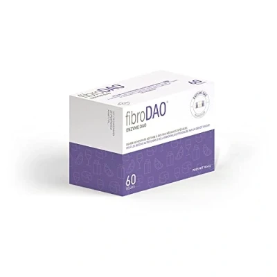 Image de fibroDAO Gestion de la fibromyalgie causée par une déficience en DAO/Intolérance aux histamines 60 Capsules EFICAPS avec comprimés gastrorésistants Enzyme DAO et magnésium