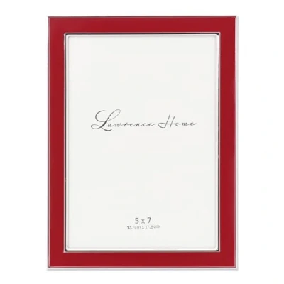 Image de Lawrence Frames Métal Argenté avec Cadre Photo en émail, Red, 5 by 7