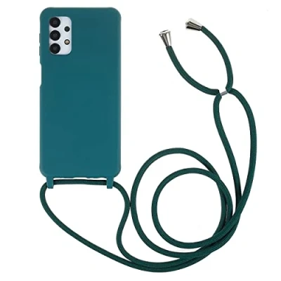 Image de CoverKingz chaîne de téléphone Portable avec Bande pour Samsung Galaxy A13 4G/5G / A04s Coque Protection en Silicone à Caper Vert foncé