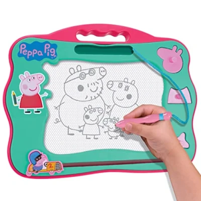 Image de Peppa Pig Travel Magnetic Scribbler Pad with Pen and 3 Stamps, Draw Erase no Mess