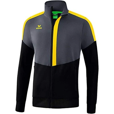 Image de Erima Squad Veste Worker Mixte Enfant, Slate Grey/Noir/Jaune, FR : XS S (Taille Fabricant 164)