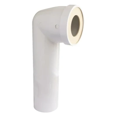 Image de SOMATHERM FOR YOU, Pipe longue coudée en plastique blanc D100mm avec joint à lèvre néoprène pour évacuation WC, longueur 250mm, étanchéité optimale, diamètre 100mm, eau froide