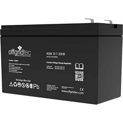 Image de Offgridtec 7 Ah C 10 AGM Batterie solaire pour applications cyclique, 201001000
