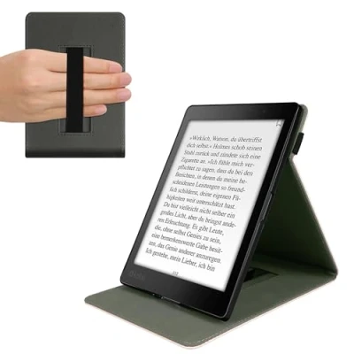 Image de kwmobile Étui pour liseuse électronique Compatible avec Kobo Aura One Housse Rabat Simili Cuir Or Rose