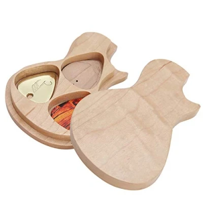 Image de Étui pour médiators avec médiators, boîte à en bois et kit de Guitare Accessoire performance