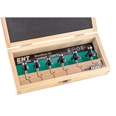Image de ENT 09001 Jeu de 6 Fraises à Arrondir et Quart Rond avec Roulement Billes en Carbure Rayon 2 3 4 8 10 Tige Ø mm