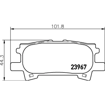 Image de HELLA 8DB 355 010 621 Jeu de plaquettes frein non préparé pour indicateur d&#039;usure LEXUS: RX II, TOYOTA: Highlander I