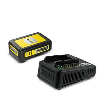 Image de Kärcher 18 V Set Battery Power 18/25, Batterie V/2,5 Ah et Chargeur Rapide, Lithium Ion, Temps de Charge : 100 % en moins d&#039;1h30, pour tous les Outils la Plateforme d&#039;Alimentation
