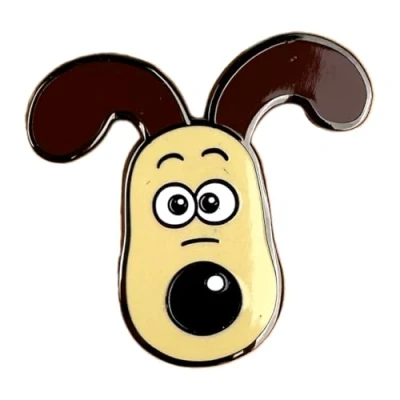 Image de Pawprint Family Badge à épingle en émail forme de tête gromit Produit officiel Wallace and Gromit, taille unique, Fer