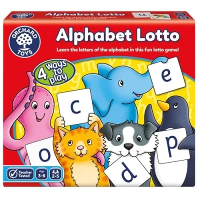 Image de Orchard Toys Alphabet Lotto Game, Learn The Letters of Alphabet, Fun Memory Game for Children Age 3 6. 4 Ways to Play! Educational Toy