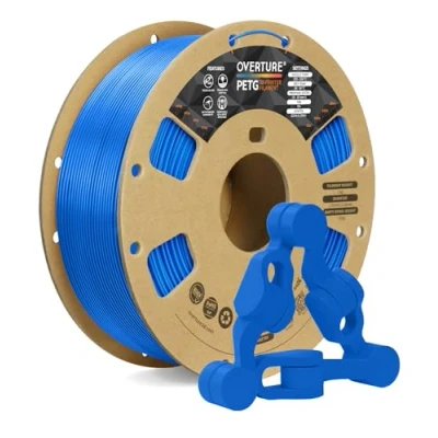 Image de OVERTURE PETG Filament 1.75mm, Bobine de 1kg(2,2lbs), Précision dimensionnelle +/ 0,02 mm (Bleu Numérique)
