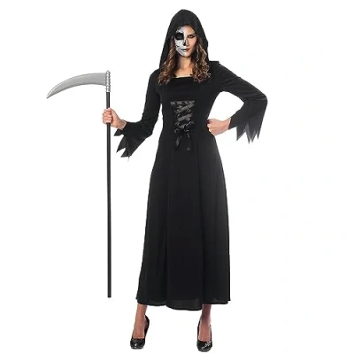 Image de amscan Costume de faucheuse pour femme Taille 36 38, 9902746, Noir, 8 10