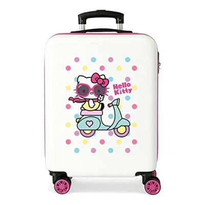 Image de Hello Kitty Girl Gang Valise Trolley Cabine Rose 38x55x20 cms Rigide ABS Serrure à combinaison 35L 2,3Kgs 4 roues Bagage main, Blanc