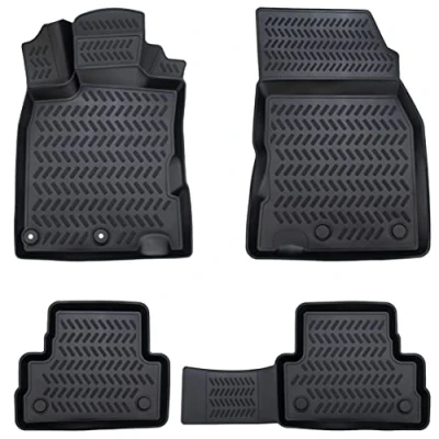 Image de Elmasline Jeu de tapis sol auto en caoutchouc avec un design 3D et bord surélevé 5 cm
