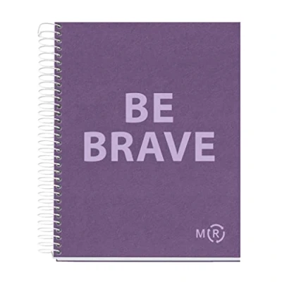Image de Miquelrius Carnet A5 Be Eco, 80 Feuilles 90 g/m², Quadrillage 5 x mm, 1 Bande Couleur, 2 Trous, Couverture Recyclée, Violet Améthyste