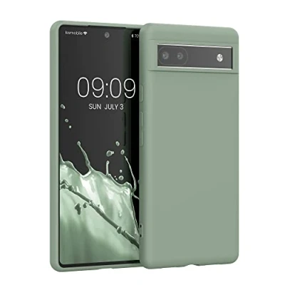 Image de kwmobile Housse Compatible avec Google Pixel 6a Coque de téléphone Protection Souple en Silicone Vert Gris