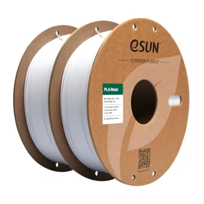 Image de eSUN PLA Filament 1.75mm, Basic Précision Dimensionnelle +/ 0.05mm, 1KG par Bobine, 2 Bobines pour 3D Imprimantes,Blanc Froid et Blanc