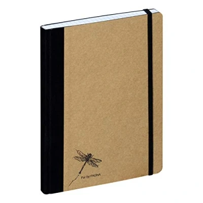 Image de Pagna Carnet de notes A5 pur avec couverture en papier kraft qualité supérieure et gaufrage, 192 pages quadrillé
