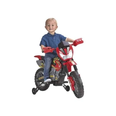 Image de FEBER Motorbike Cross 400F Moto à Batteries pour Enfants de 3 5 ans, 6v, Rouge (Famosa 800011250)