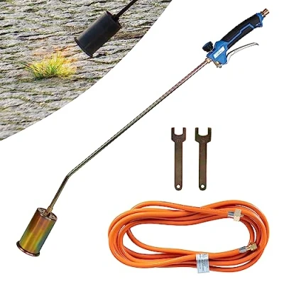 Image de Z.M.C Désherbeur de mauvaises herbes Température flamme : 1850 C Diamètre combustion 60 mm Avec tuyau 5 m Raccord 2 x 3/8&quot; gauche clés contre clé Longueur du tube