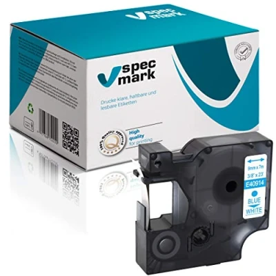 Image de specmark Compatible avec DYMO D1 40914 Ruban encreur 9 mm x 7 m Bleu sur blanc (S0720690) pour imprimante LM Label Manager LP Point LW Writer DUO