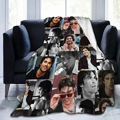 Image de Amkong The Vampire Diaries couverture matelassée en flanelle polaire pour canapé, lit, confortable, chaude et ultra douce 203,2 x 152,4 cm