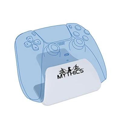 Image de Konix Mythics Support Chargeur et Repose Manette DualSense PS5 Caoutchouc Anti dérapant Blanc