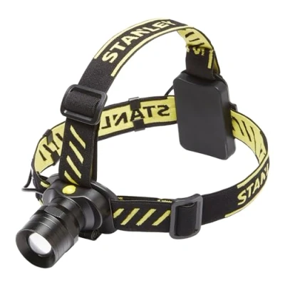 Image de Stanley, Lampe frontale 300 lumens, 3 modes d&#039;éclairage, portée 150m, bandeau réglable, légère et ergonomique, autonomie jusqu&#039;à 4,5h, point magnétique pour un usage pratique