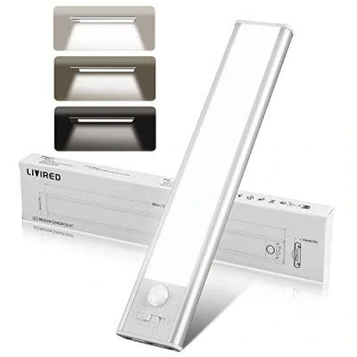 Image de Livired Lampe LED Placard Detecteur de Mouvement,20cm Lumiere Rechargeable USB,Eclairage Automatique,Lampe Sans Fil avec Détecteurde Mouvement
