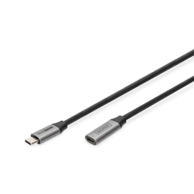 Image de DIGITUS Câble d&#039;extension USB C 3.0 Gen1 Femelle à mâle 5 Gbps 60W Power Delivery Thunderbolt 3 4k/60Hz 1m Noir