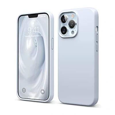 Image de elago Coque en silicone liquide compatible avec iPhone 13 Pro (6,1&quot;), de qualité supérieure, protection intégrale téléphone à 3 couches résistante aux chocs, doublure microfibre