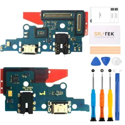 Image de SRJTEK Connecteur de station d&#039;accueil remplacement pour Samsung Galaxy A70 Port charge A705 casque SM A705F avec microphone/prise audio/kit réparation d&#039;antenne