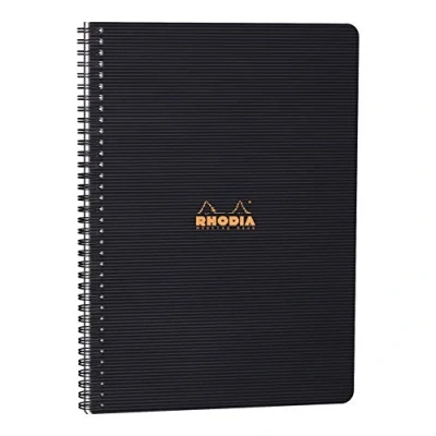 Image de RHODIA 119940C Cahier à Spirale (Reliure Intégrale) Meeting Book Noir A4+ 22,5 x 29,7 cm Pré Imprimé Date/Notes/Action 160 p Détachables Papier Clairefontaine 90 g/m² Couverture Polypro