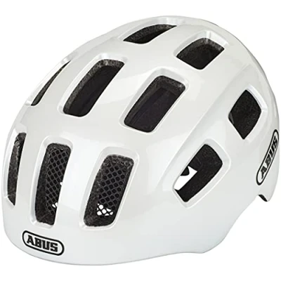 Image de ABUS Casque de vélo Youn I 2.0 avec lumière pour enfants, adolescents et jeunes adultes filles garçons Blanc, taille S