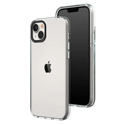 Image de RhinoShield Clear Compatible avec [iPhone 14 Plus] Résiste au jaunissement, Haute Transparence, Coque de Protection Personnalisable Noir Contour objectifs Photo