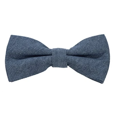 Image de DonDon Noeud papillon dans le design des jeans en coton pour homme 12 x 6 cm avec crochet déjà lié et réglable bleu