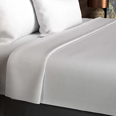 Image de Soleil d&#039;ocre, Drap Plat, Coton 57 Fils, Blanc, 180x290 cm