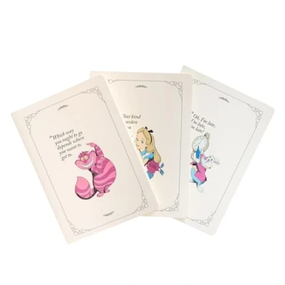 Image de Grupo Erik Lot de 3 Carnets Disney, Alice au Pays des Merveilles Carnet Notes A5, Notebook, Voyage, Recettes, Journal Intime