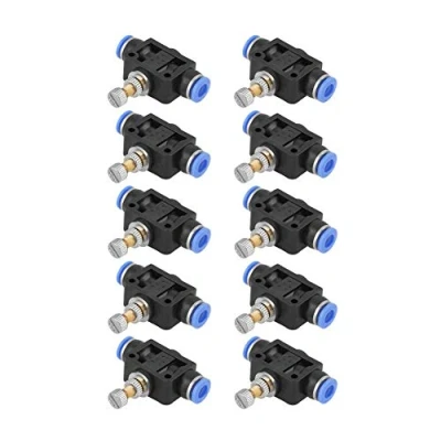 Image de Régulateur de vitesse débit vanne pneumatique 10 pièces/ensemble Contrôleur Push In Connecteur soupape commande d&#039;air 6 mm