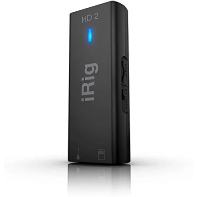 Image de IK Multimedia iRig HD 2 Interface pour Guitare, 96 kHz avec Conversion A/N 24 bits, Qualité Audio Supérieure, Compact, Son Professionnel, Règlage FX et Thru, Application Musicales Compatibles