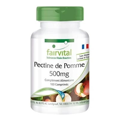Image de Fairvital Pectine de Pomme 500mg Comprimés VEGAN 100 Pièces Avec Calcium &amp; Vitamine C