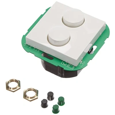 Image de EHMANN 4295x0700 T42.07 Variateur double encastré avec cache 55 x 55, coupure de phase, 230 V, 50 Hz, puissance : LED 2 5 40 W, 15 110 W/VA