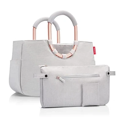 Image de reisenthel Loopshopper M frame twist sky rose Sac robuste avec compartiments pratiques en bouteilles PET recyclées Élégance lors du shopping, beaucoup de fonctions incluses