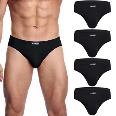 Image de wirarpa Slip Homme Elasticité Microfibre sous Vetement Lot de 4 Niore Taille 2XL