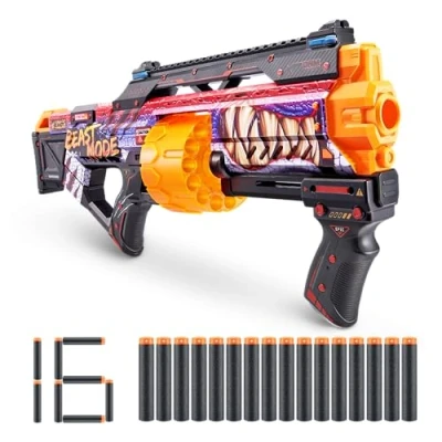 Image de X Shot Skins Beast Out Last Stand (16 fléchettes), Blaster à fléchettes en Mousse, Pistolet Jouet, Mousse Technologie Air Pocket