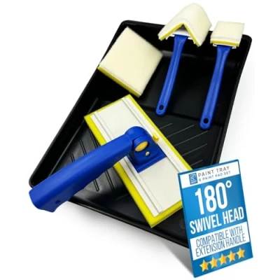 Image de Lot de 5 tampons peinture pour murs et plafonds Comprend des grands, moyens, petits, triangulaires, plats la décoration Têtes interchangeables, extensibles, faciles à nettoyer, pliables