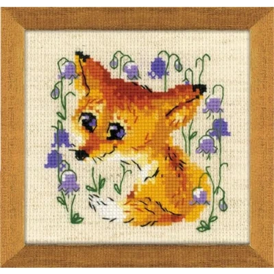 Image de Riolis 1776 Kit de point croix en coton Motif renard Multicolore 13 cm